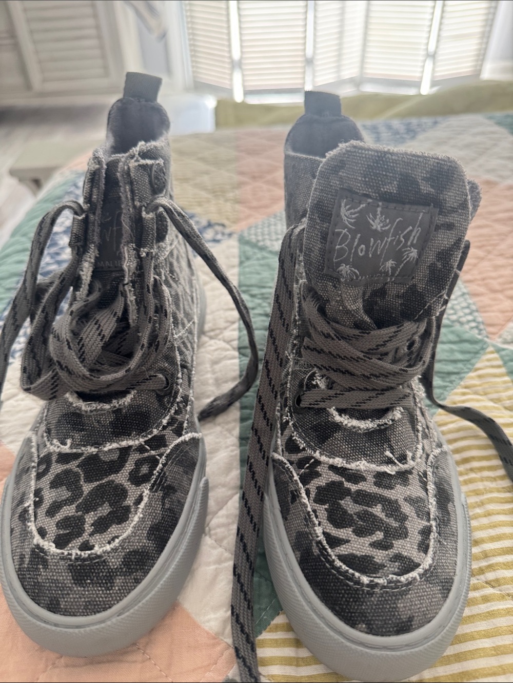 Blowfish Black & Gray Leopard High-Top Sneakers